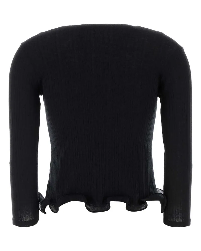 Fendi Fs9741avfe F0gme Black Exterior: Virgin Wool Maglie Sweater Black