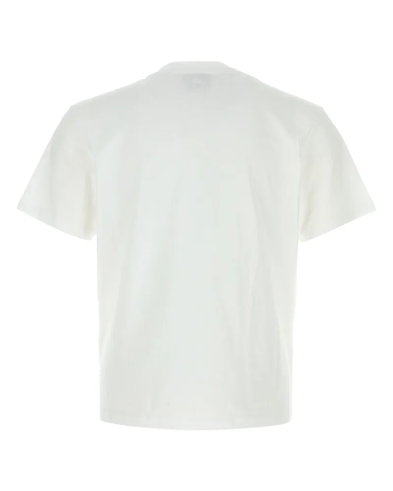AMI Paris Logo-Embroidered Organic Cotton T-Shirt — White White