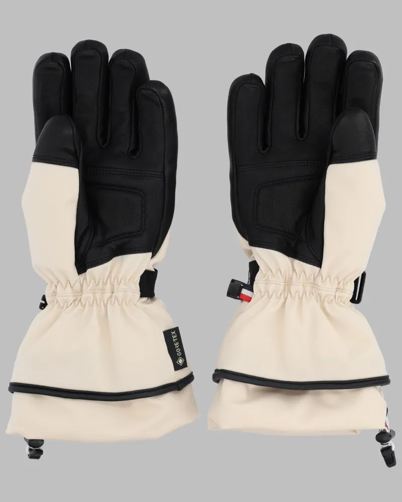 Moncler Padded Leather Gloves — White White