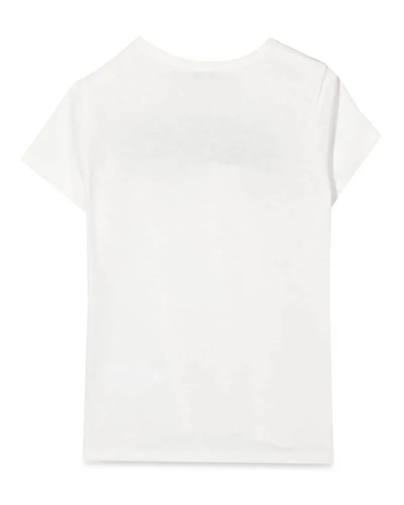 Lanvin Spotted Logo Cotton T-Shirt — Ivory Ivory