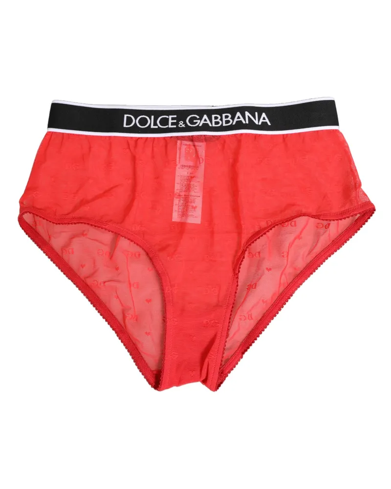 Dolce & Gabbana Women Red Nylon Logo Waistband Brief Panty Underwear 07+pa Clothing Red