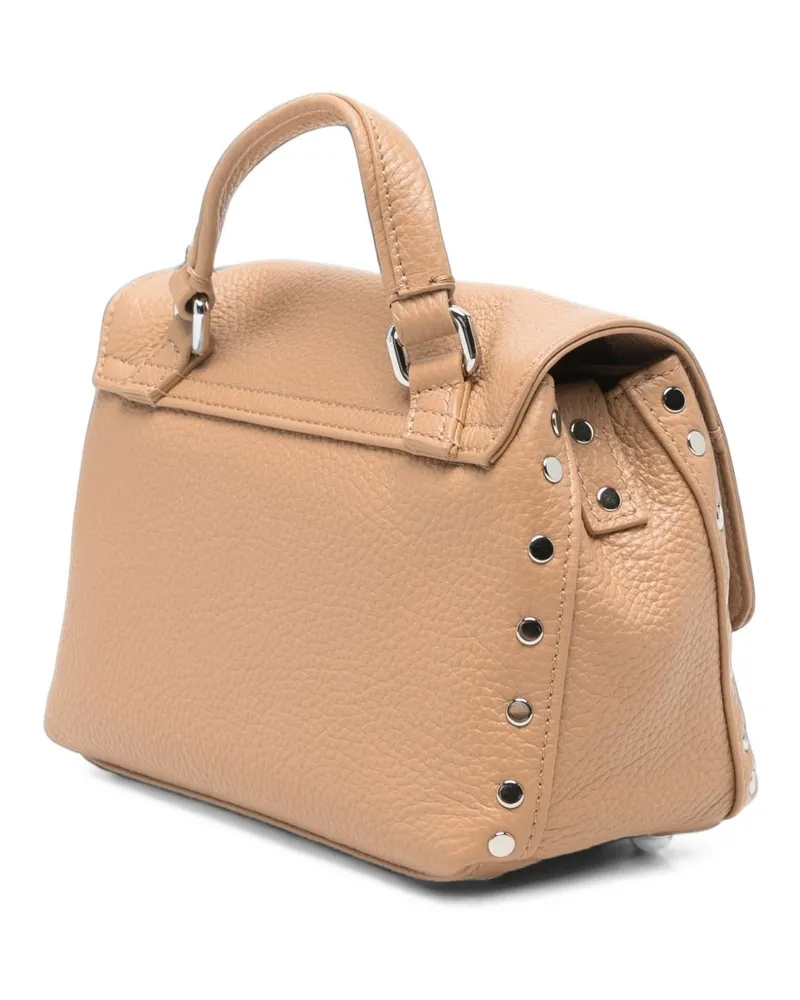 Zanellato Postina Daily Pebbled Leather Top Handle Bag — Tan Tan
