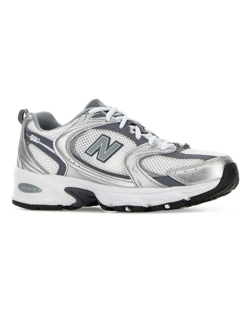 New Balance Two-Tone Mesh and Synthetic Leather Sneaker — Silver Silver