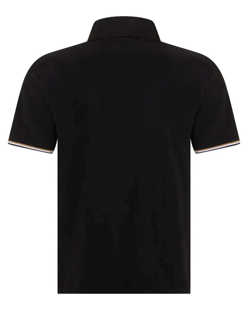 HUGO BOSS Tone-on-Tone Embroidered Jersey Polo Shirt — Black Black