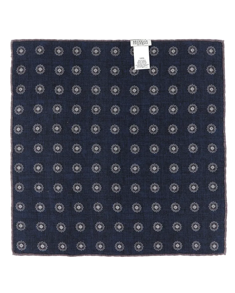 Brunello Cucinelli Medaglione Double-Face Silk Scarf — Purple Purple