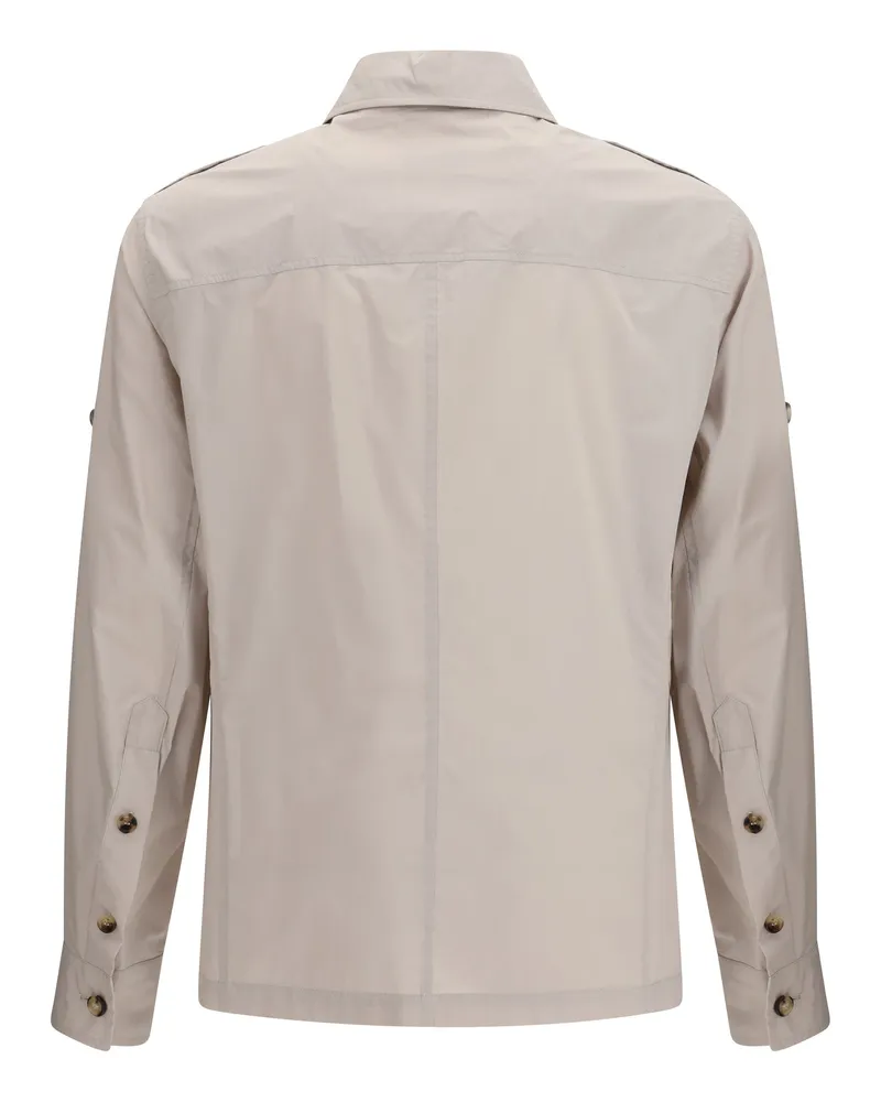 Brunello Cucinelli Men's Waterproof Jacket Recupero Capi Cotton; Polyamide Beige