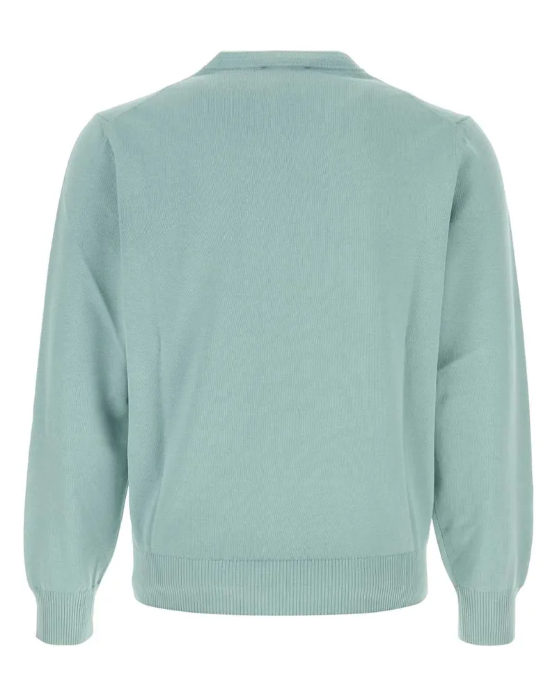 Canali Men's Powder Blue Cotton Sweater Polvere Exterior: Maglieria Blue
