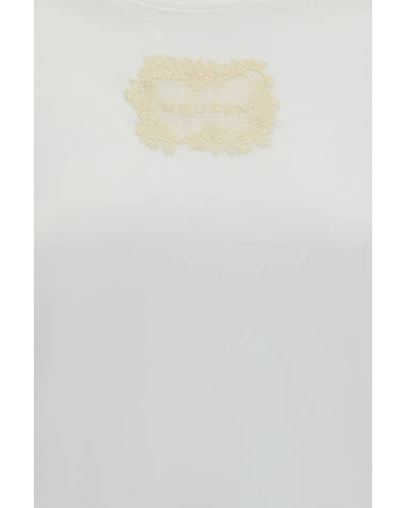 Alexander McQueen Embroidered Logo T-Shirt — White White