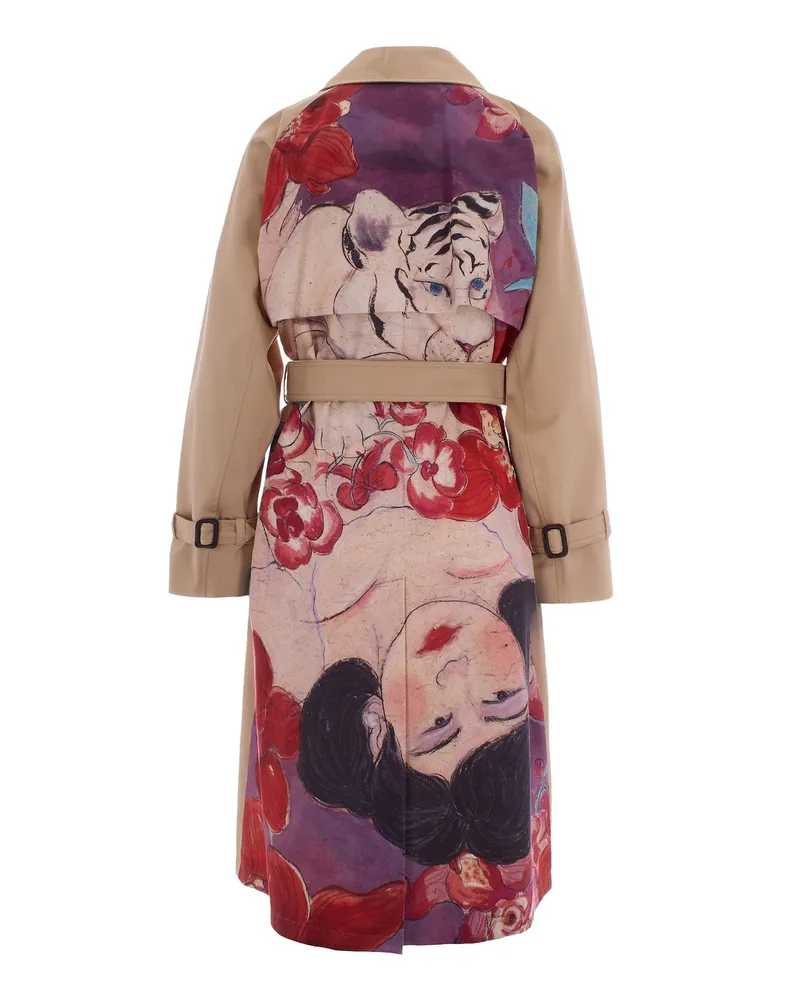 Max Mara Women's Trench Coat Plum Cotton Gabardine & Raincoats Beige