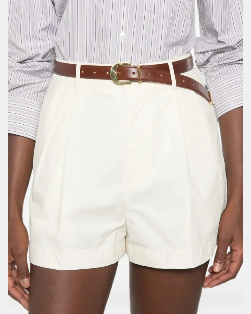 Fabiana Filippi Women's Pleated-Detail Shorts Ss26 W Off-white
