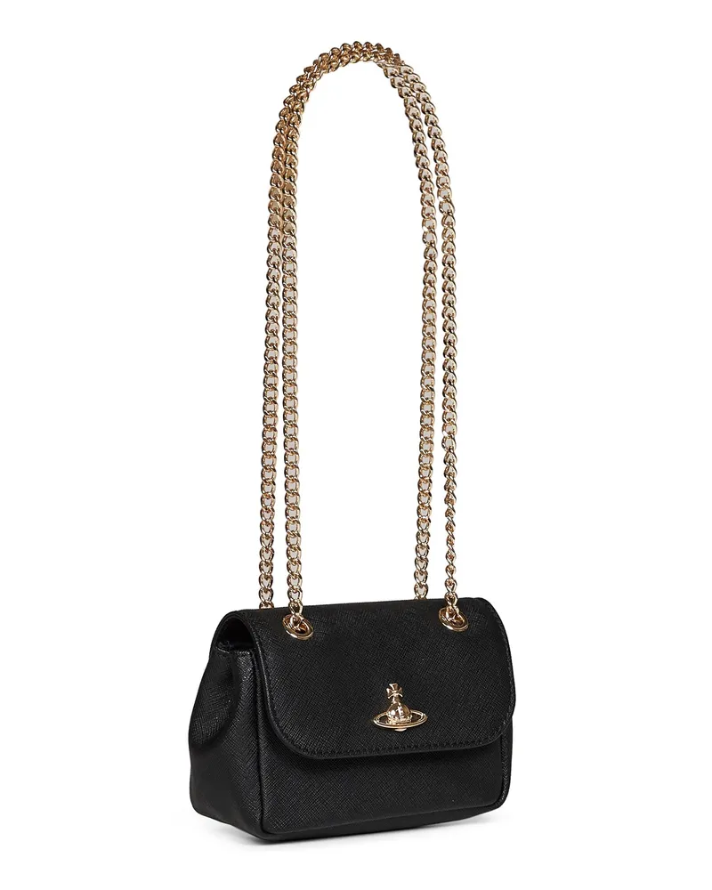 Vivienne Westwood Saffiano Leather Crossbody Bag — Black Black