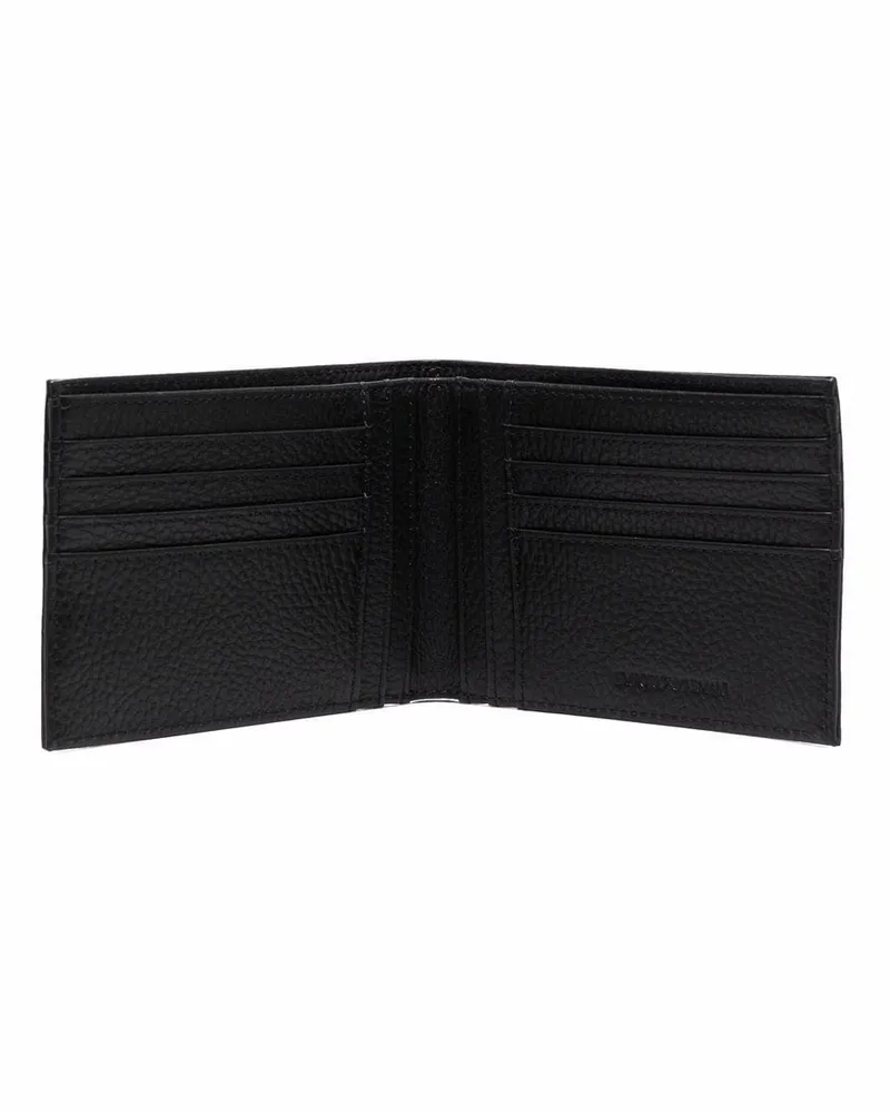 Emporio Armani Tumbled Leather Wallet — Black Black