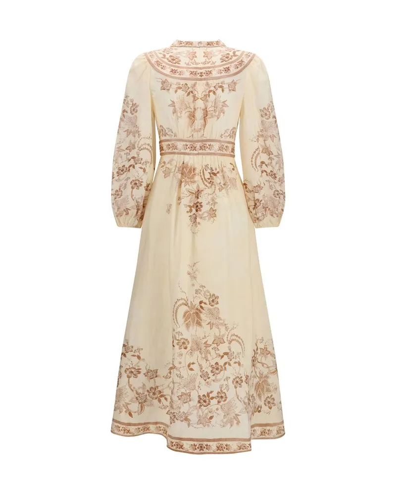 Zimmermann Women's Beige Linen Casual Dress Beige