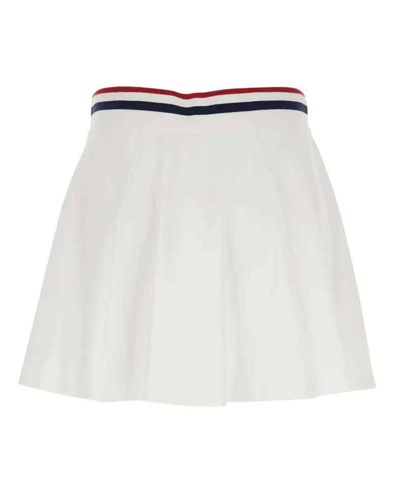 Brunello Cucinelli Women's Striped-Trim A-Line Mini Skirt Ss26 W White