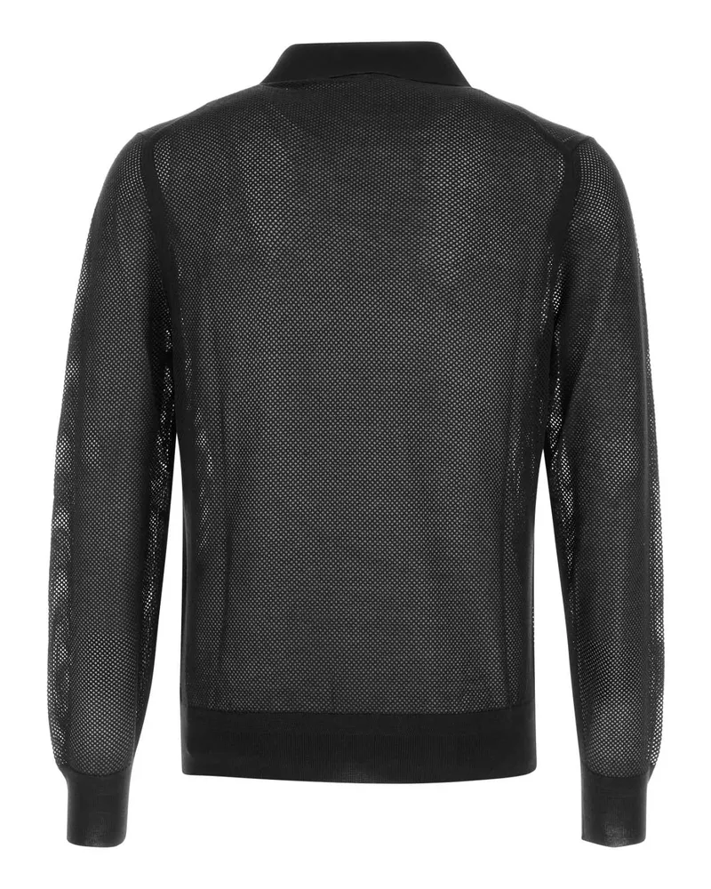 Tom Ford Black Exterior: Cotton Silk Polo T-shirts And Polos Black