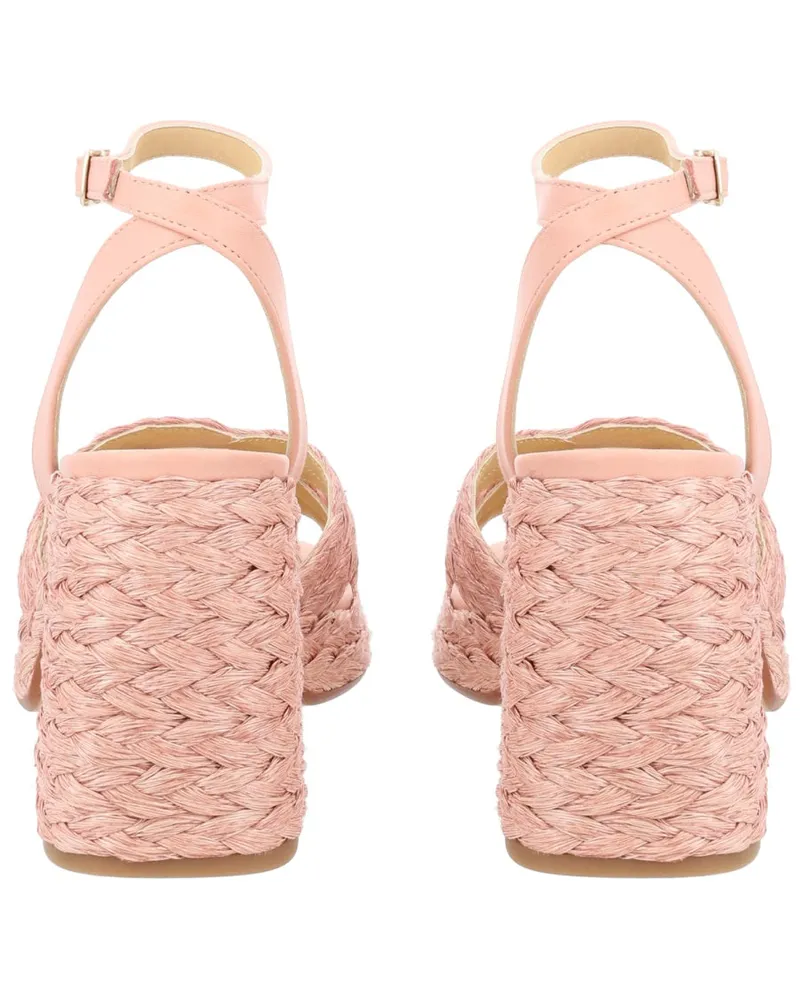 Castañer Woven Raffia Sandal — Pink Pink