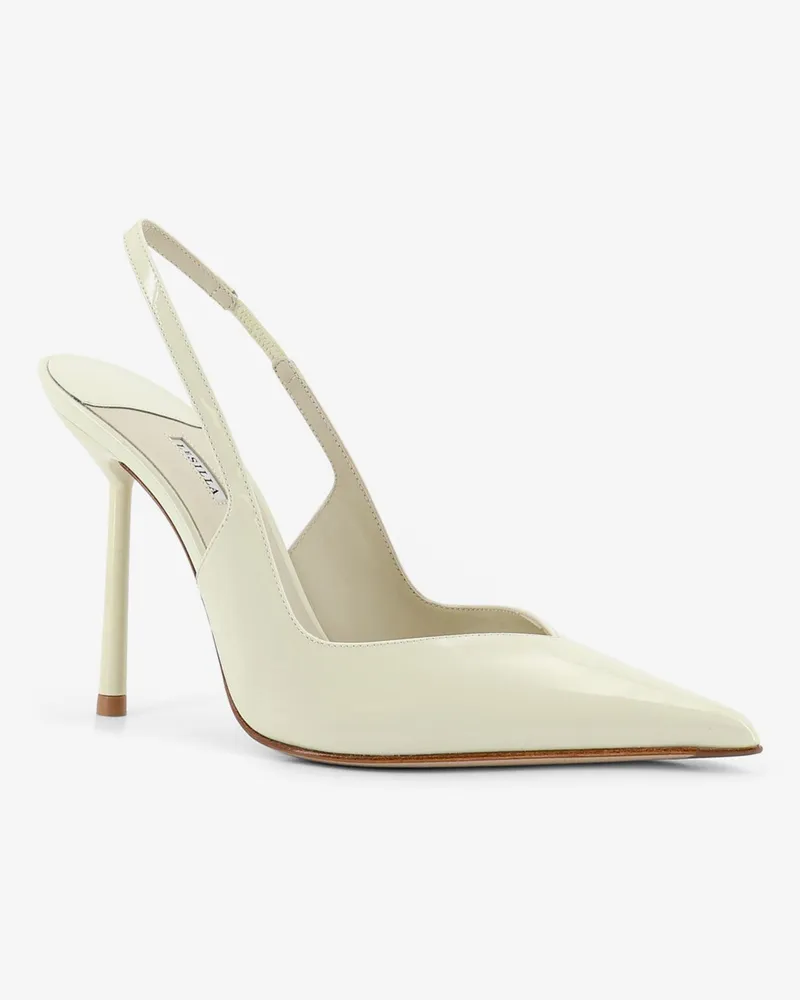Le Silla Women's Décolleté Vivienne Patent Leather White Pumps High Heel Shoes White