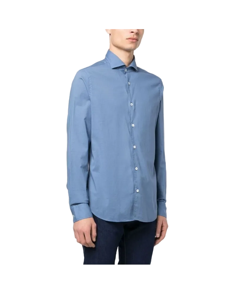 Fedeli Women's Long-Sleeve Stretch-Cotton Shirt Ss23 M Light