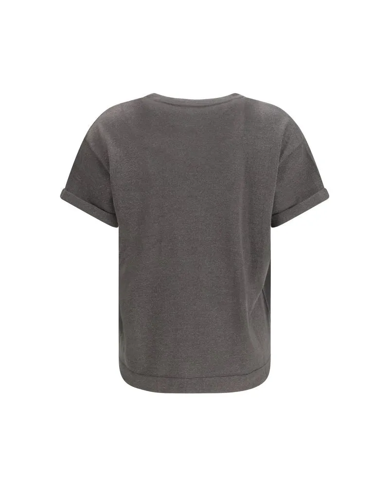 Brunello Cucinelli Women's Gray Nylon T-Shirt Gray