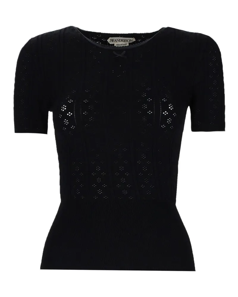 J.W.Anderson Pointelle Viscose T-Shirt — Black Black