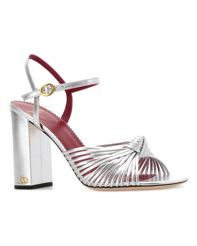 Valentino Garavani Women's Silver Leather Annet Sandals Argento Sandali Silver