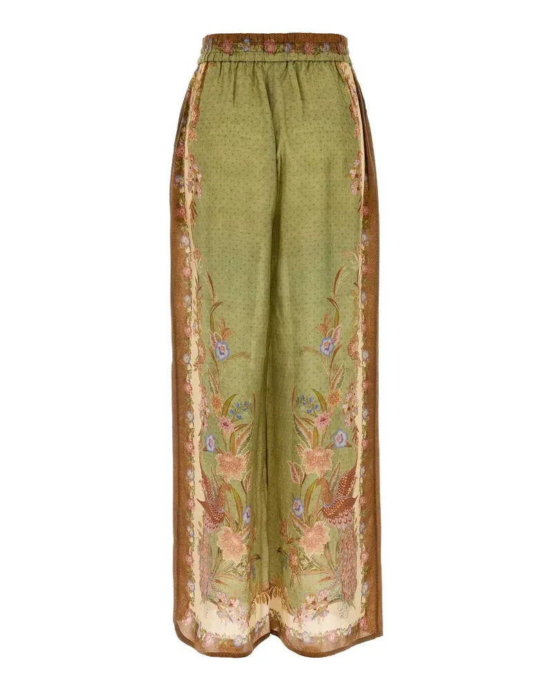 Zimmermann Indra Relaxed Trousers — Green Green