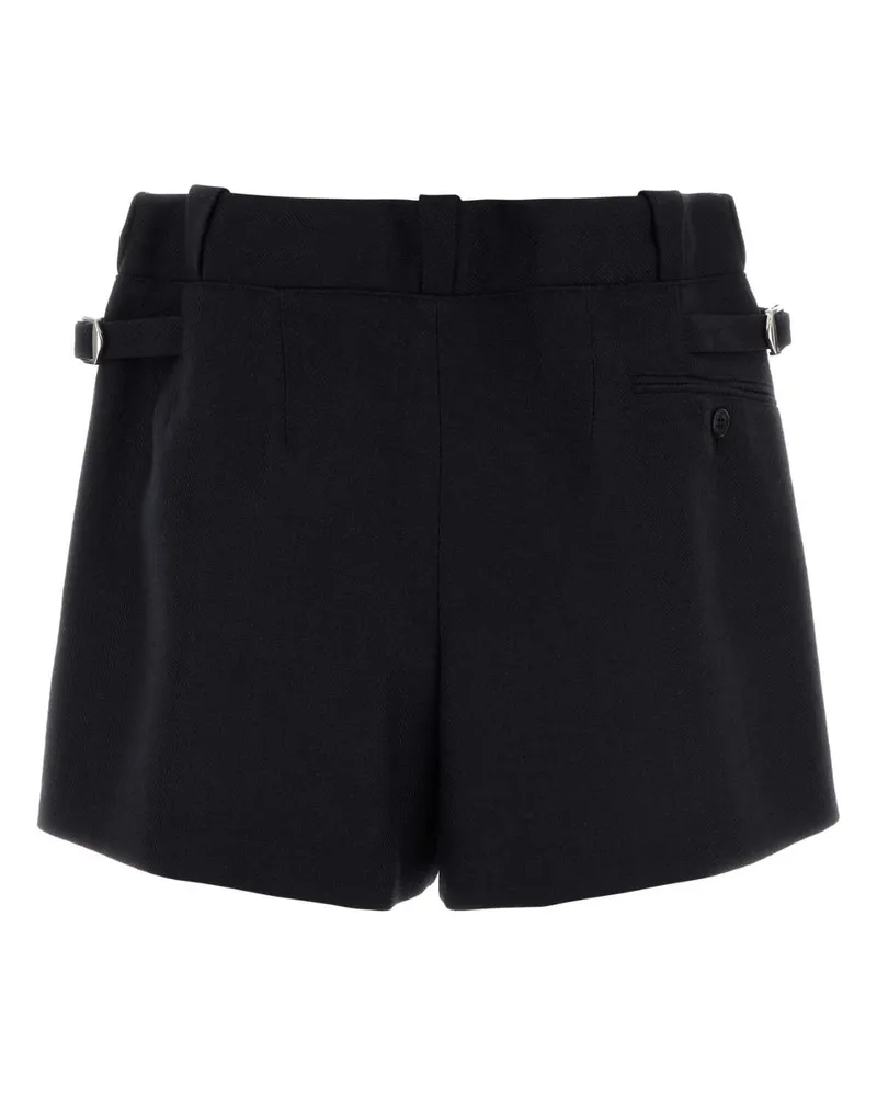 Prada Women's Midnight Blue Wool Shorts Bleu Navy