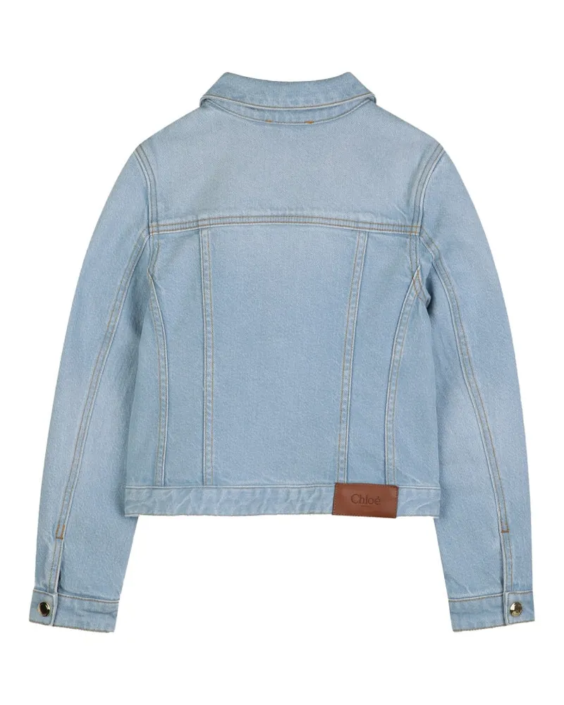 Chloé Stretch Cotton Denim Jacket — Gray Gray