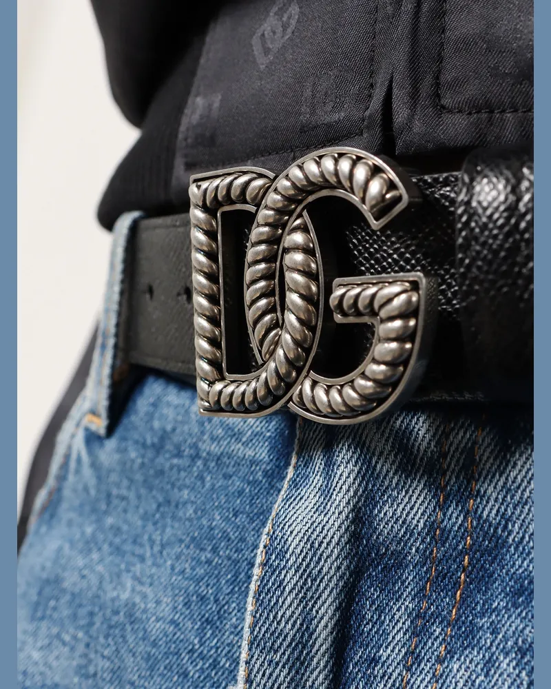 Dolce & Gabbana Men's Leather Belt Black Black