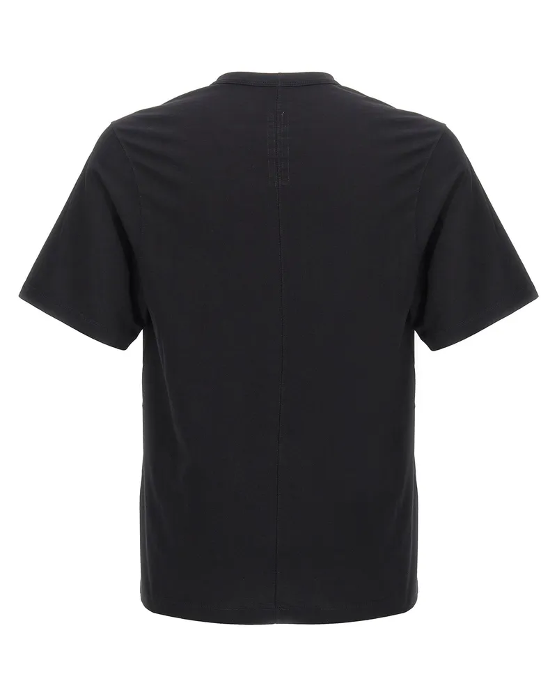Rick Owens Men Black Cotton T-Shirt Black