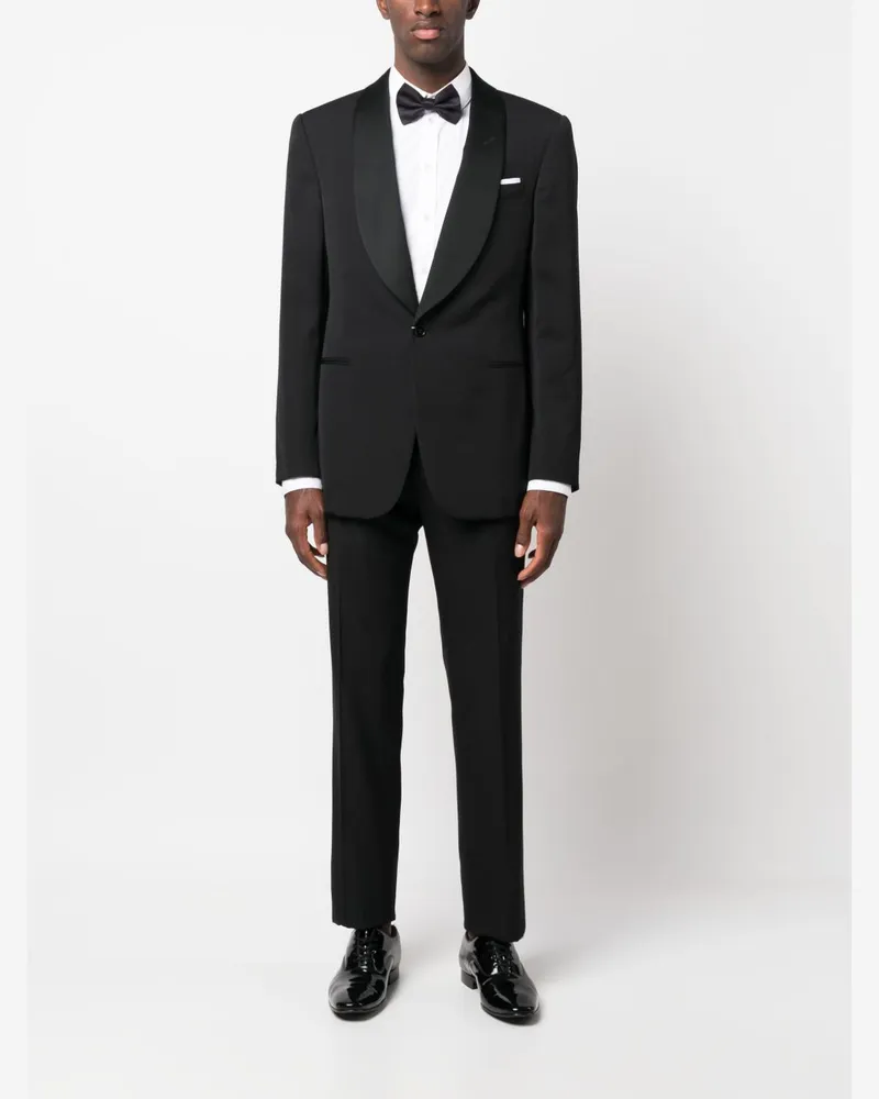 Ralph Lauren Wool-Cashmere Single-Breasted Pant Suit — Black Black