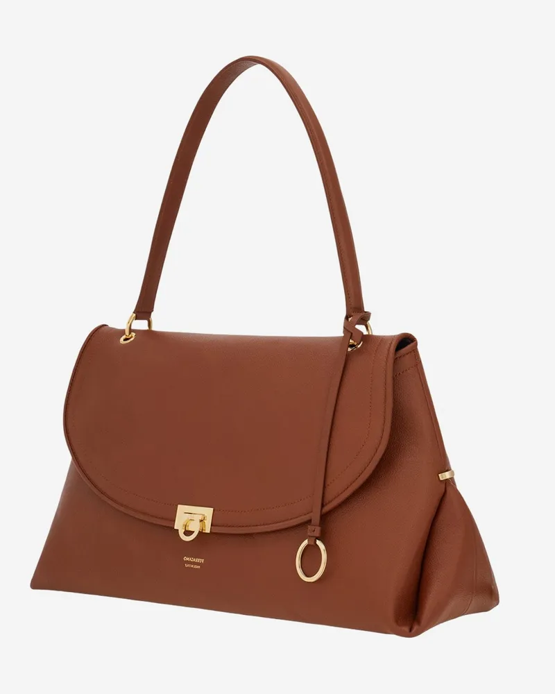 Ferragamo Women's Leather Shoulder Bag Brown Calf Brown