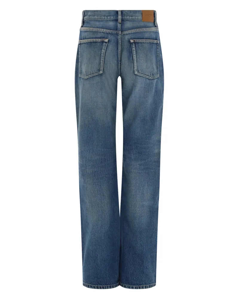 Saint Laurent Straight-Fit Cotton Jeans — Blue Blue