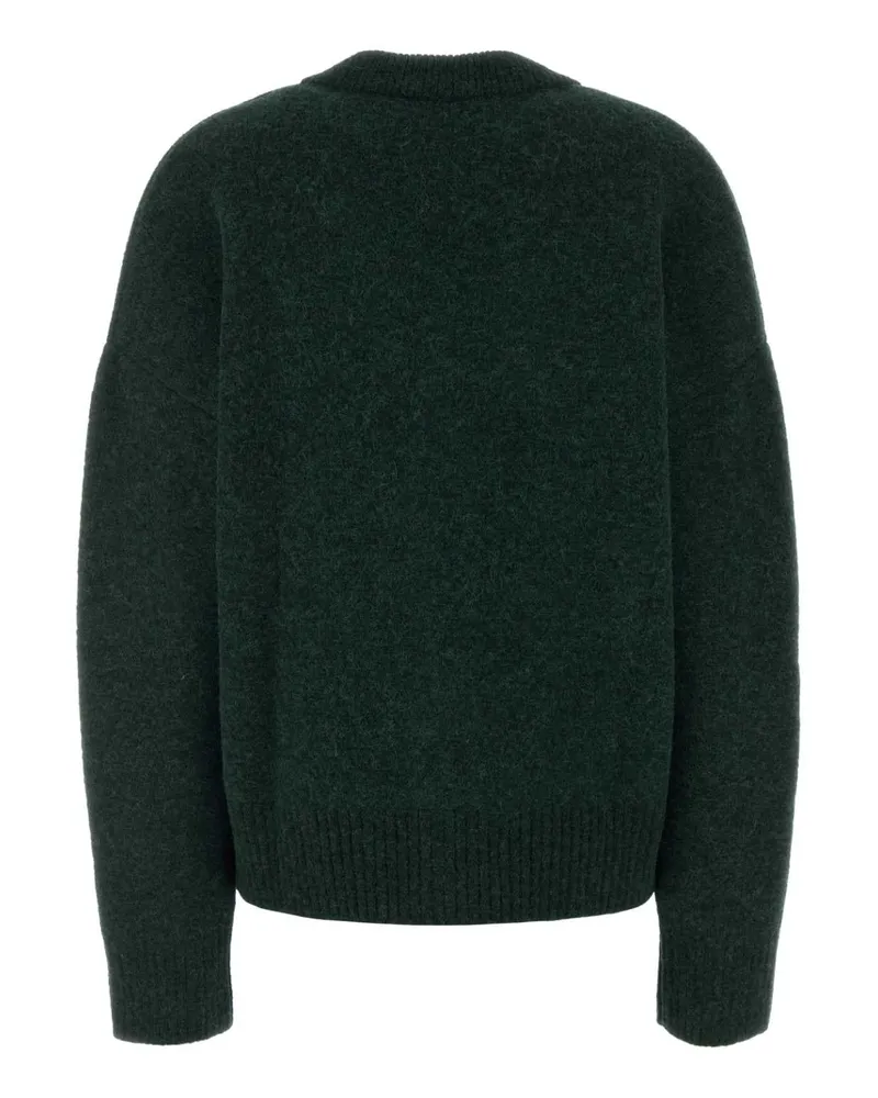 AMI Paris Alpaca-Blend Knit Cardigan — Green Green