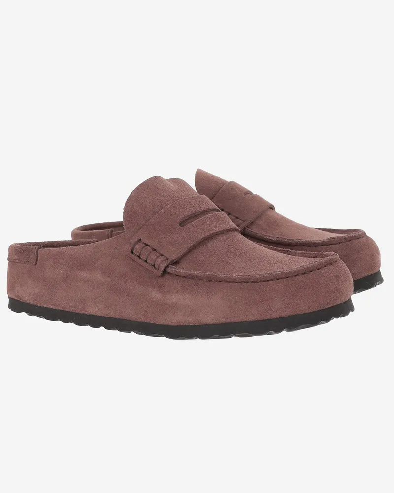 Birkenstock Unisex Loafers Naples Wrapped Suede Wine Leather Sandal Wine