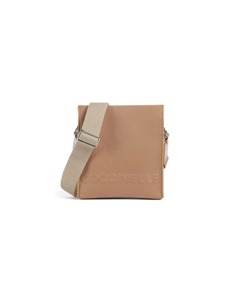 Coccinelle Women's Crossbody Bag Nude Cowhide | Ribbon: Cotton - Crossbody-Bags Beige