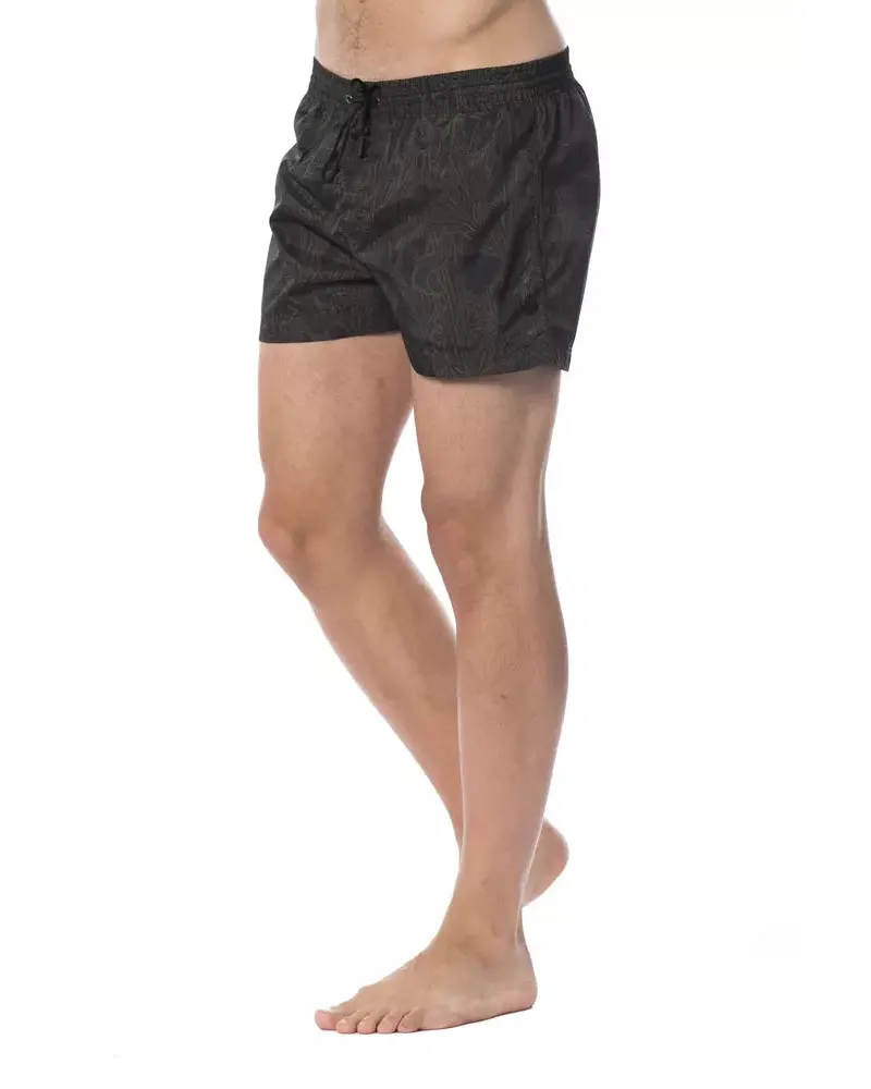 Roberto Cavalli Army Polyester Men Swimwear Clothing Black