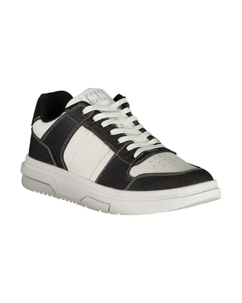 Tommy Hilfiger Colour-Block Leather and Polyurethane Sneaker — Black Black