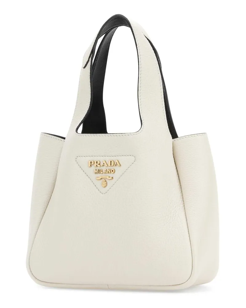 Prada Women's White Leather Handbag Bianco-Nero 1 Borse A Mano Bianco/nero Bag White
