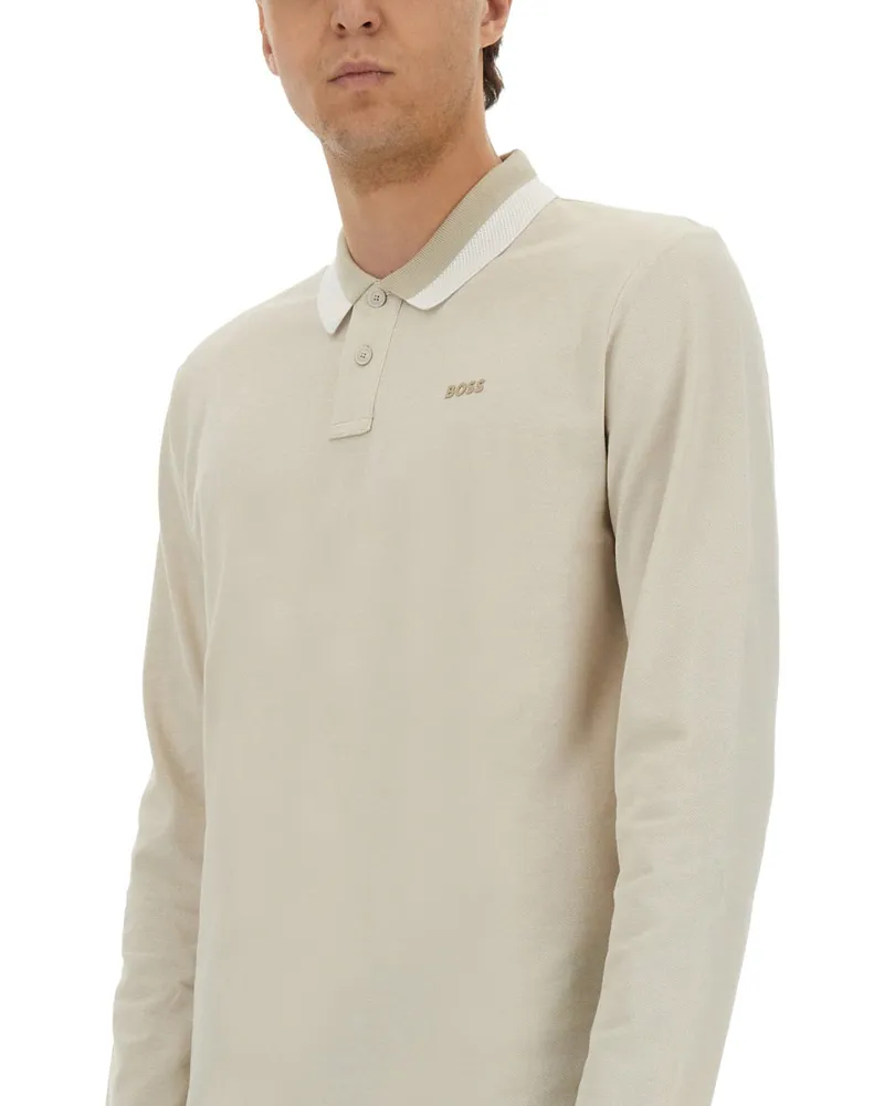 HUGO BOSS Cotton Regular Fit Polo Shirt — Beige Beige