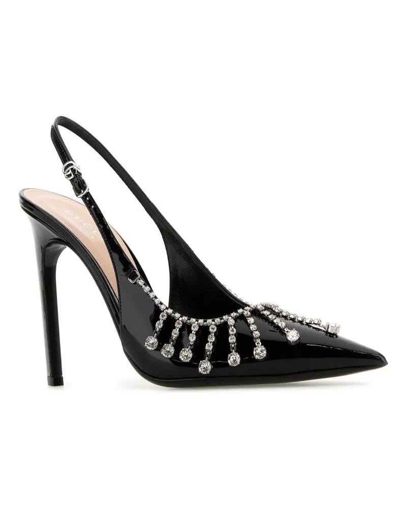 Gucci Women's Black Leather Pumps Nero Scarpe Con Tacco Black