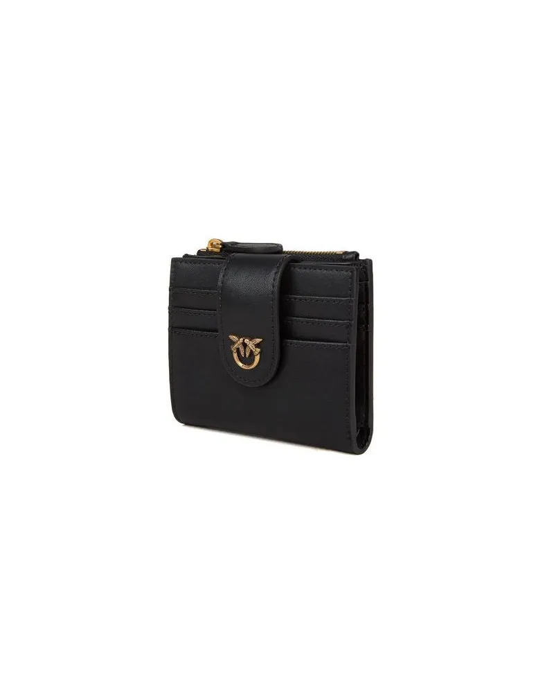 Pinko Calf Silk Wallet — Black Black