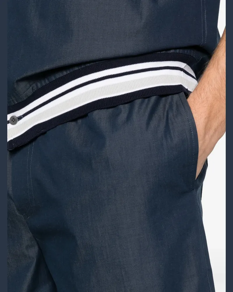 PANICALE Cashmere Men's Striped-Detail Drawstring Shorts Ss26 M Navy