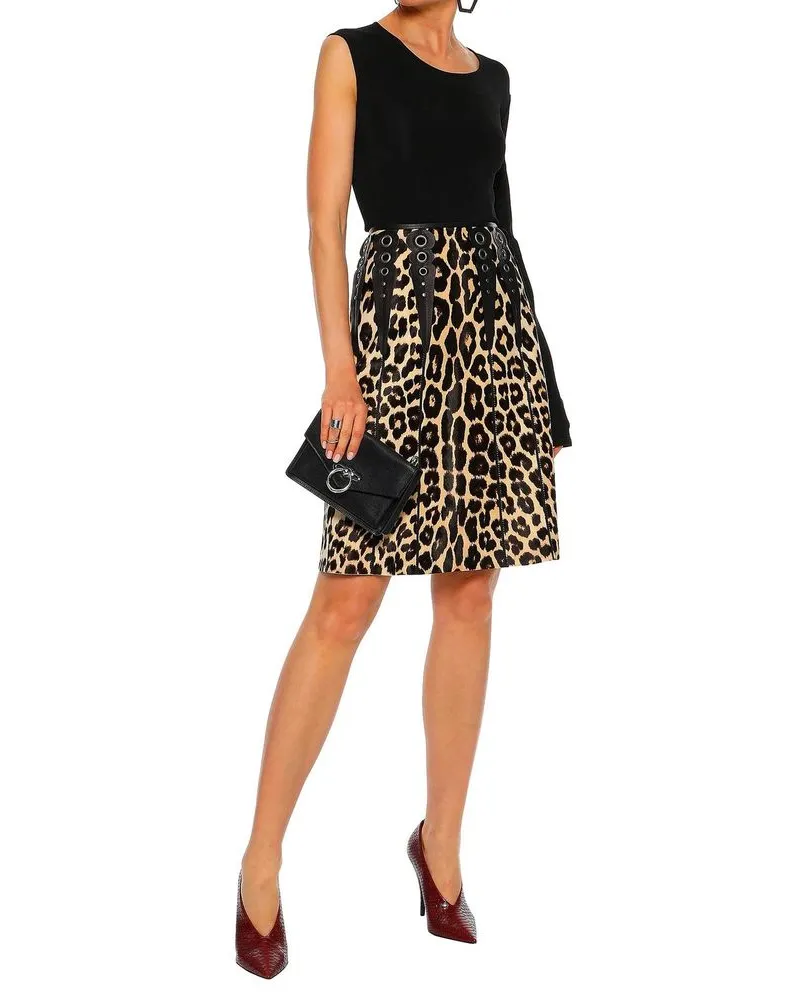 Bottega Veneta Women's Brown Leather Midi Skirt Brown