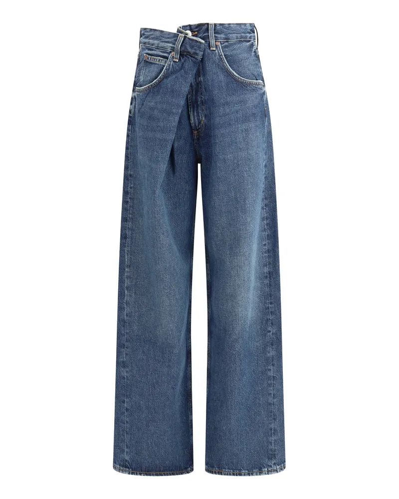 AGOLDE Women's Jeans Vana Wide Leg Indigo Nexus (dark Tinted Indigo) Cotton Navy