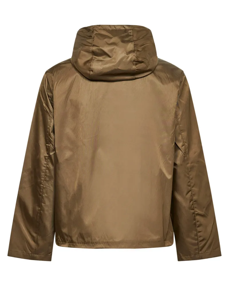 Prada Men's Hooded Jacket Olive Re-Nylon Recycled Polyamide Bomber Olive