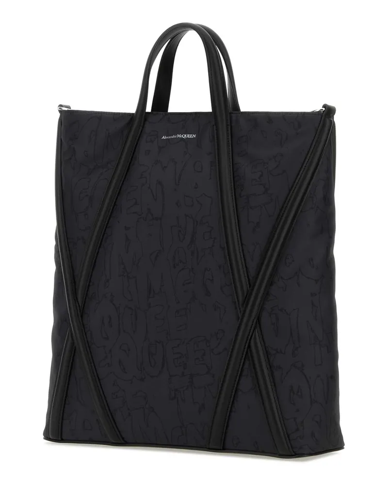 Alexander McQueen Men's Black Nylon The Harness Shopping Bag Borse A Mano Black