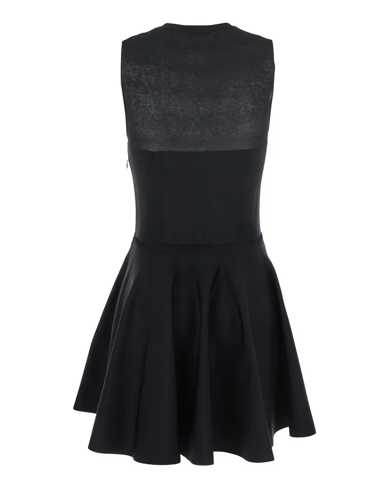 Givenchy Women's Black Crew Neck Dress With Flared Skirt Viscose Black