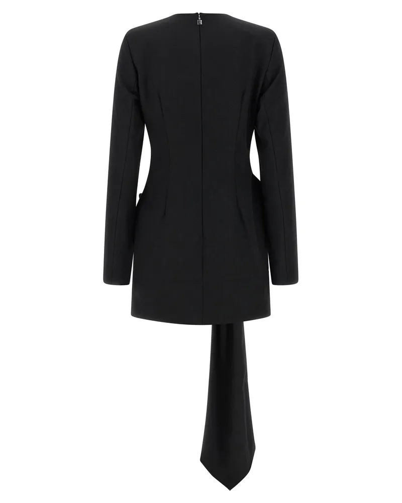 ROTATE Birger Christensen Maxi Bow Dress — Black Black
