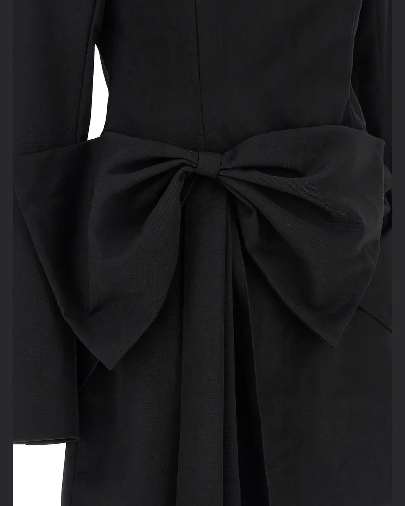 ROTATE Birger Christensen Maxi Bow Dress — Black Black